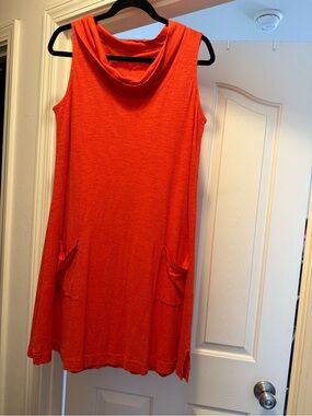 Eileen Fisher Petite Sleeveless Knit Dress - Red-Orange